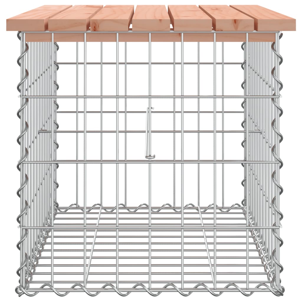 Banco de jardín diseño gaviones madera abeto Douglas 63x44x42cm