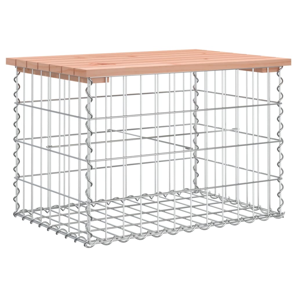 Banco de jardín diseño gaviones madera abeto Douglas 63x44x42cm