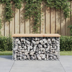 Banco de jardín diseño gaviones madera abeto Douglas 63x44x42cm