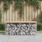 Banco de jardín diseño gaviones madera abeto Douglas 63x44x42cm