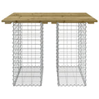 Mesa de jardín con diseño de gaviones, 100 x 102 x 72 cm, madera de pino impregnada