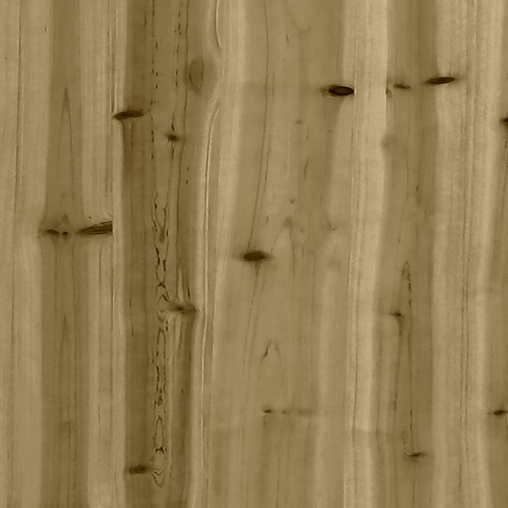 Mesa de jardín con diseño de gaviones, 100 x 102 x 72 cm, madera de pino impregnada