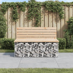 Banco de jardín diseño gaviones madera abeto Douglas 63x44x42cm