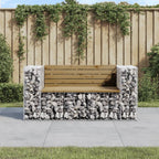 Banco de jardín diseño gaviones madera abeto Douglas 63x44x42cm
