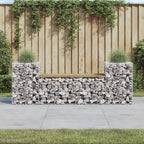 Banco de jardín diseño gaviones madera abeto Douglas 63x44x42cm