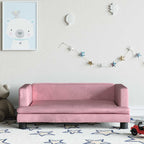 Sofá para niños con reposapiés cuero sintético gris 100x50x30cm
