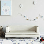 Sofá para niños con reposapiés cuero sintético gris 100x50x30cm