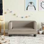 Sofá para niños con reposapiés cuero sintético gris 100x50x30cm