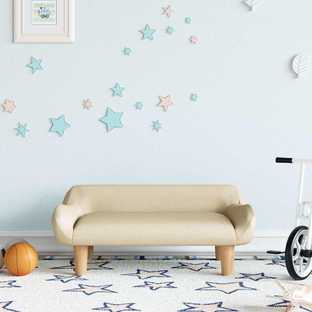 Sofá para niños con reposapiés cuero sintético gris 100x50x30cm