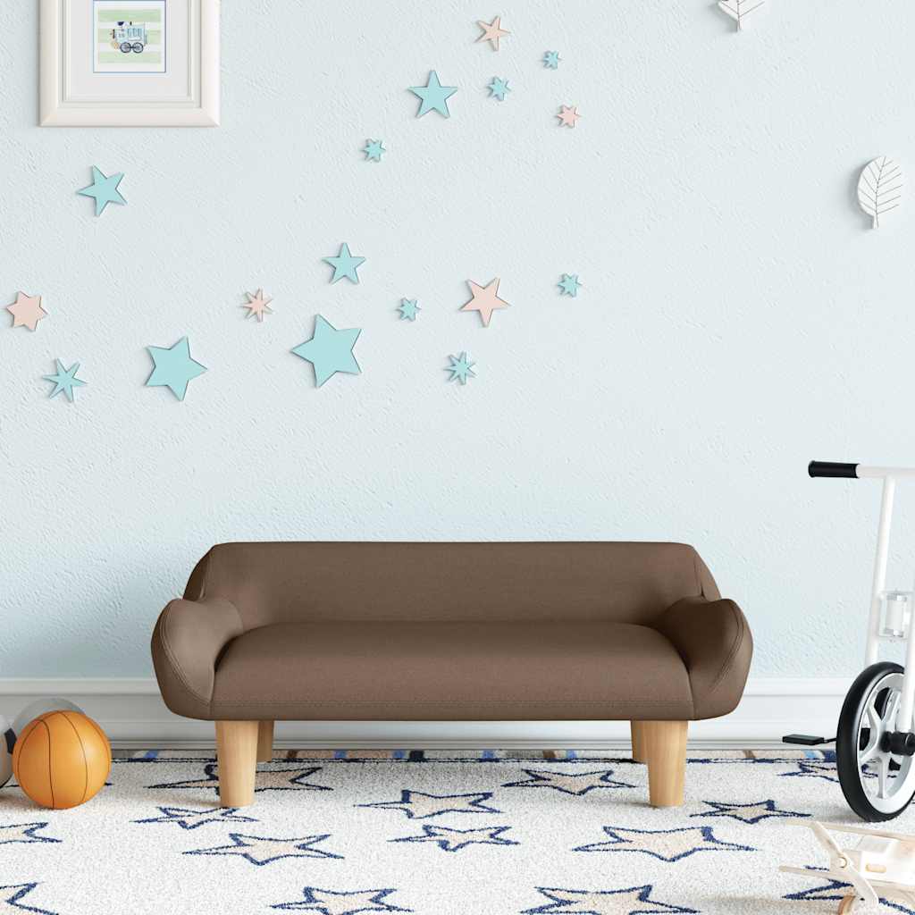 Sofá para niños con reposapiés cuero sintético gris 100x50x30cm