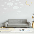 Sofá para niños con reposapiés cuero sintético gris 100x50x30cm