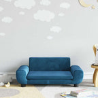 Sofá para niños con reposapiés cuero sintético gris 100x50x30cm