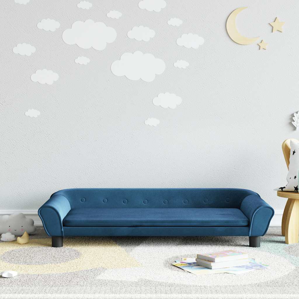 Sofá para niños con reposapiés cuero sintético gris 100x50x30cm