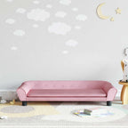 Sofá para niños con reposapiés cuero sintético gris 100x50x30cm