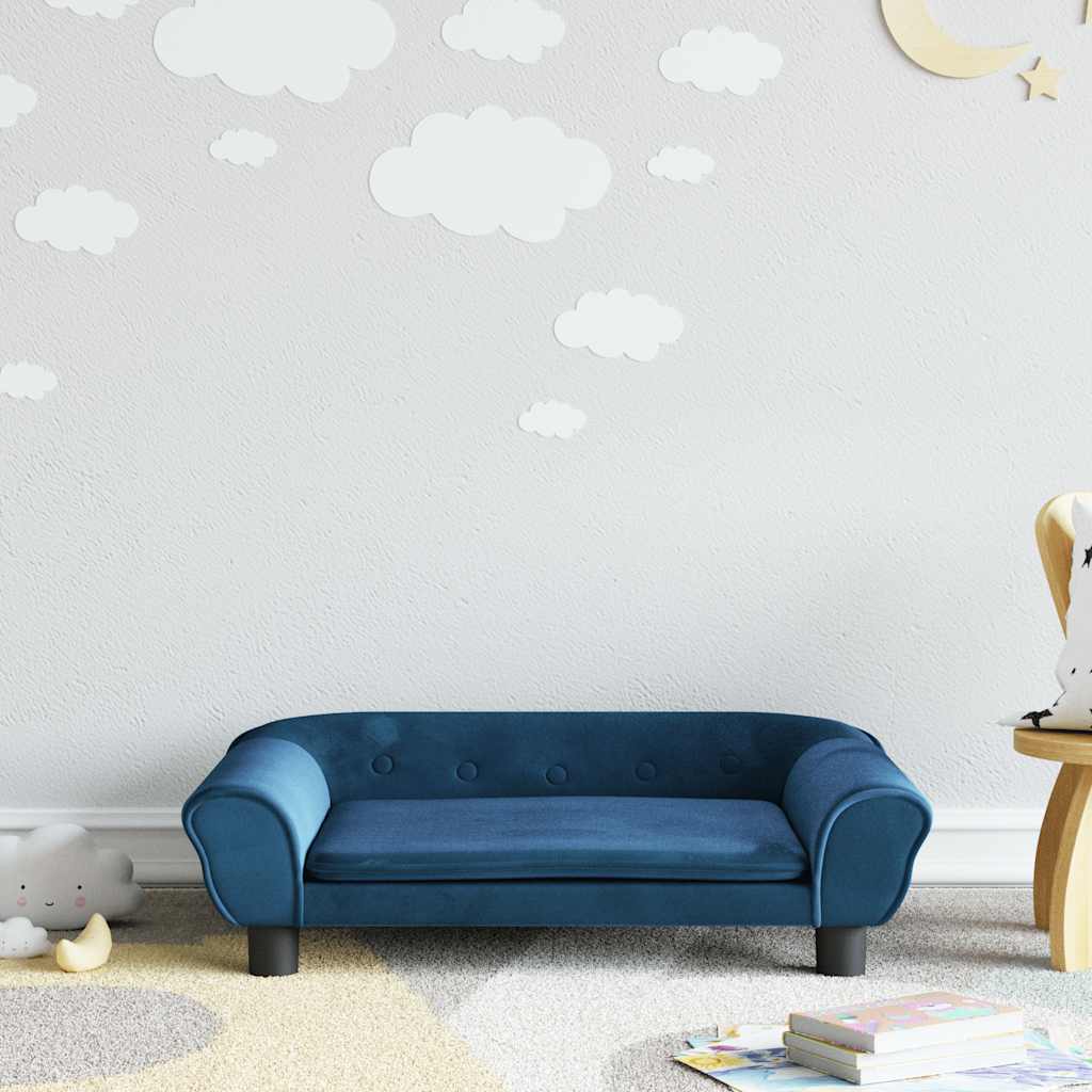 Sofá para niños con reposapiés cuero sintético gris 100x50x30cm