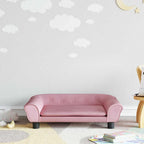 Sofá para niños con reposapiés cuero sintético gris 100x50x30cm