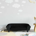 Sofá para niños con reposapiés cuero sintético gris 100x50x30cm