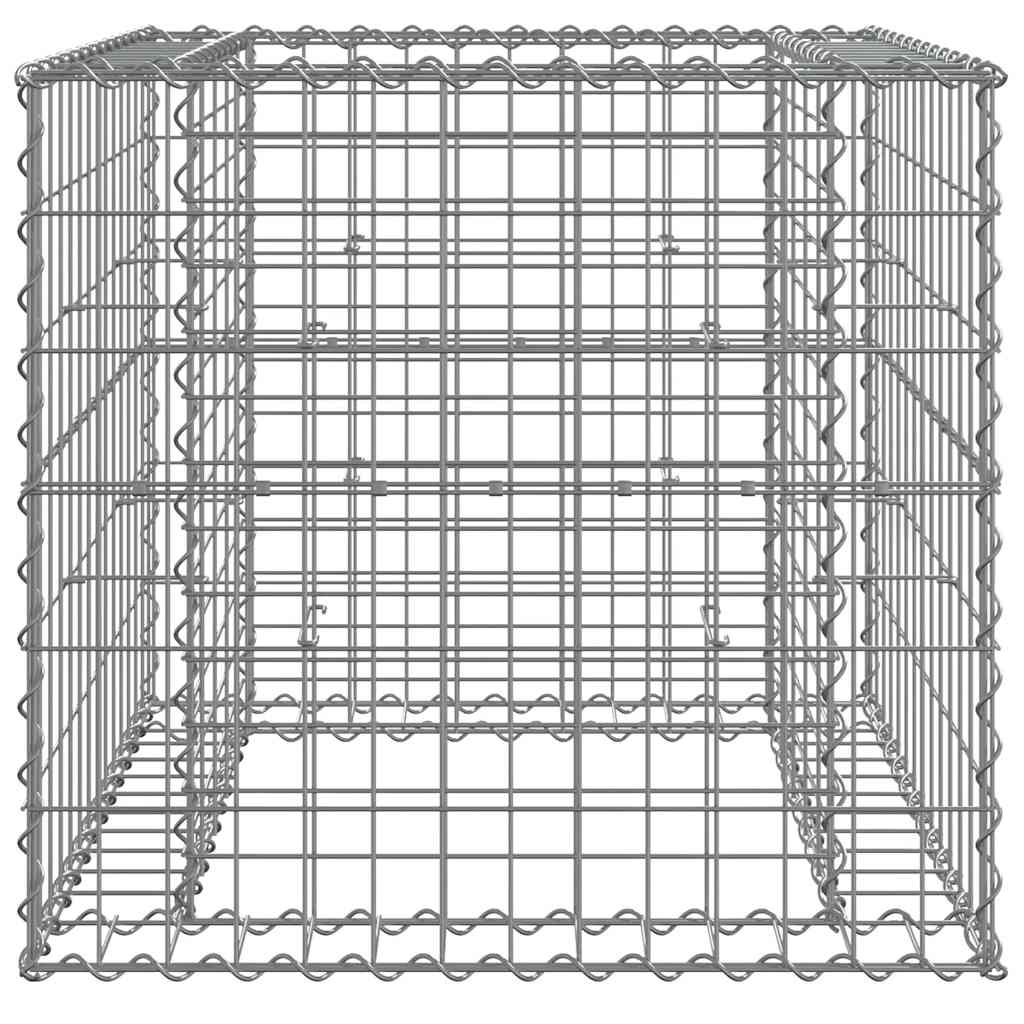 Cesta de gaviones hierro galvanizado color plateado 70x70x65 cm