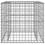 Cesta de gaviones hierro galvanizado color plateado 70x70x65 cm