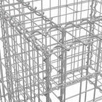 Cesta de gaviones hierro galvanizado color plateado 70x70x65 cm