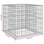 Cesta de gaviones hierro galvanizado color plateado 70x70x65 cm