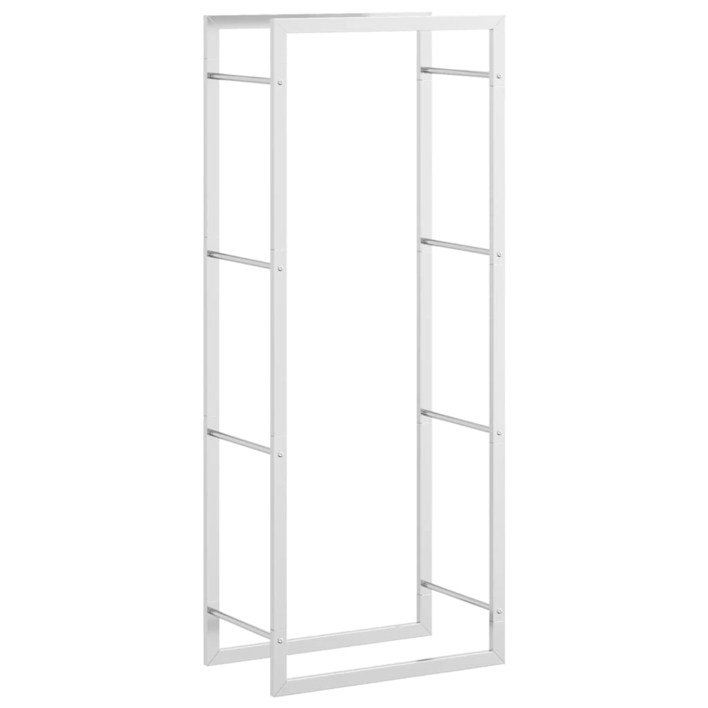 Estante para leña acero inoxidable 50x28x132 cm