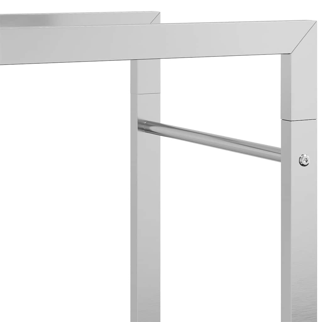 Estante para leña acero inoxidable 50x28x132 cm