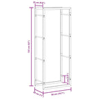 Estante para leña acero inoxidable 50x28x132 cm