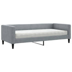 Sofá cama con colchón tela gris claro 90x200 cm