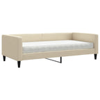Sofá cama con colchón tela crema 100x200 cm