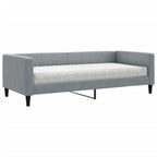 Sofá cama con colchón tela gris claro 90x190 cm