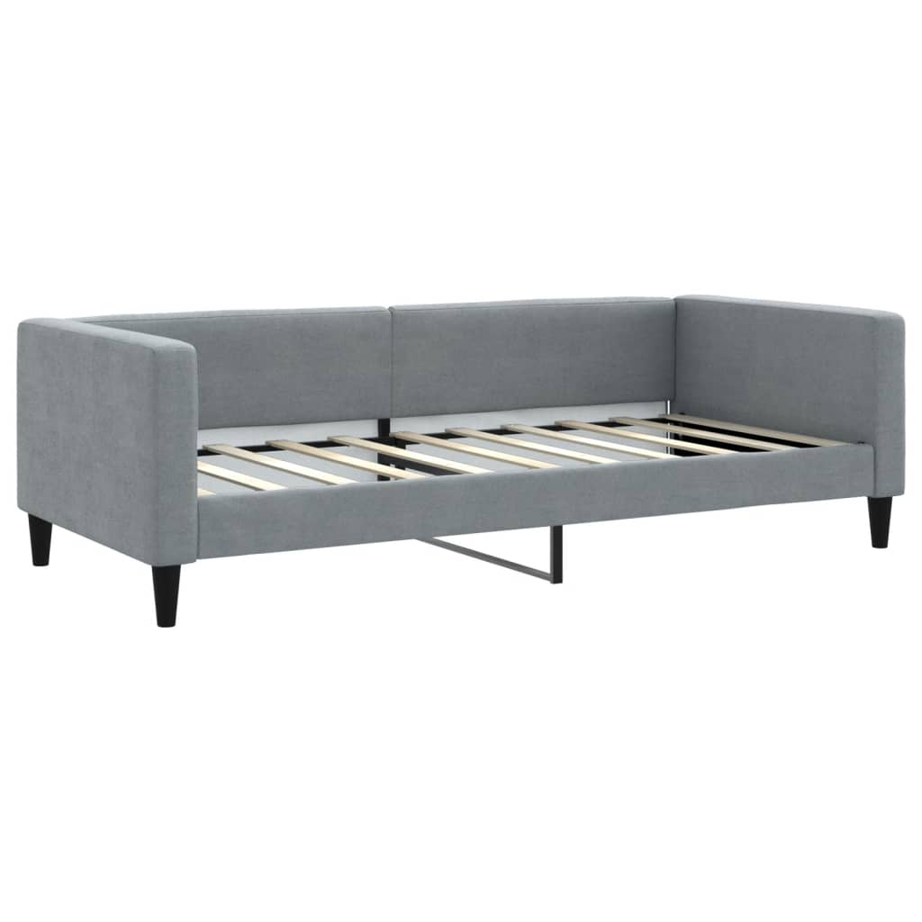 Sofá cama con colchón tela gris claro 90x190 cm