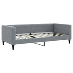 Sofá cama con colchón tela gris claro 90x190 cm