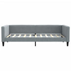 Sofá cama con colchón tela gris claro 90x190 cm