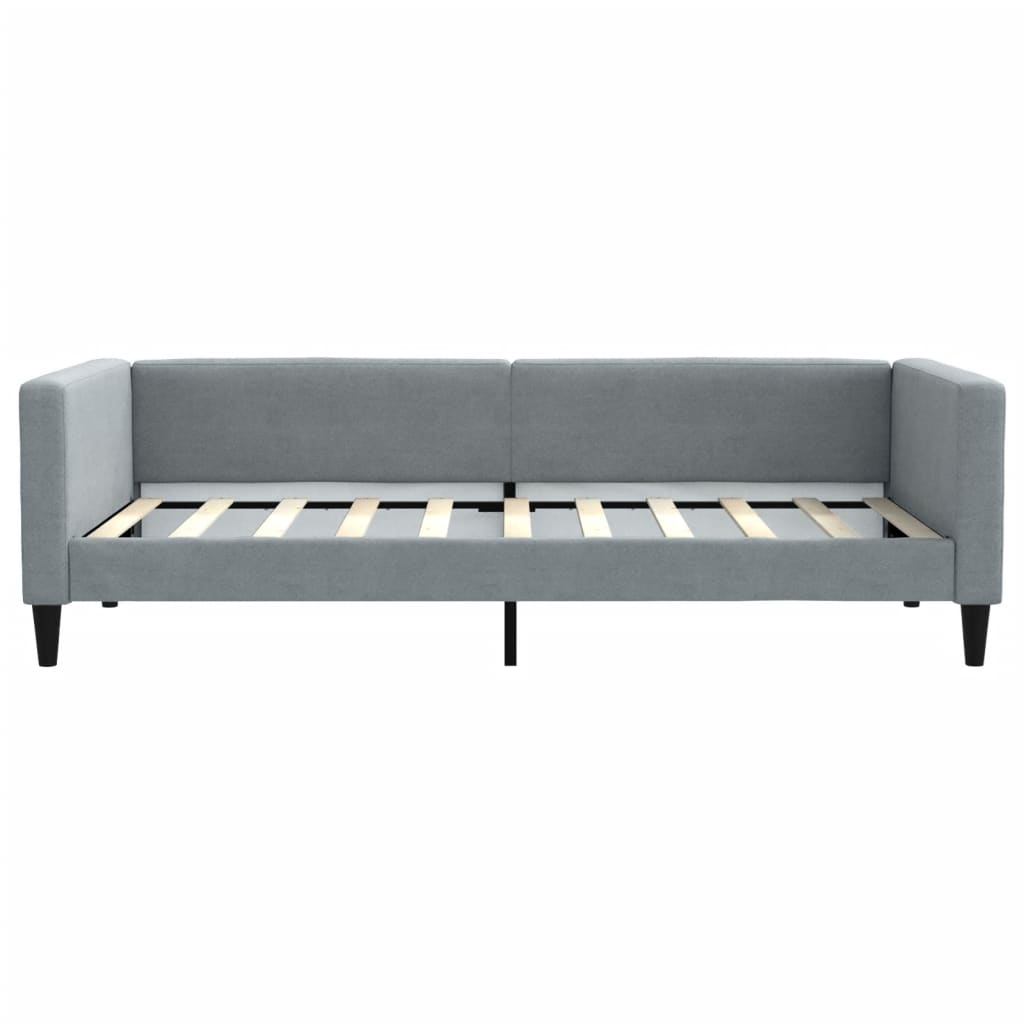 Sofá cama con colchón tela gris claro 90x190 cm