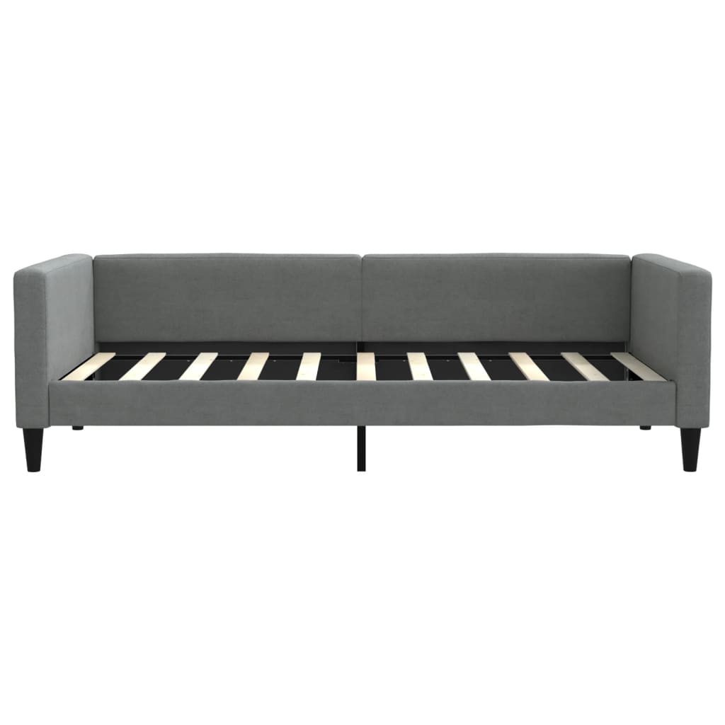 Sofá cama con colchón tela gris oscuro 90x190 cm