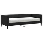 Sofá cama con colchón tela negro 90x190 cm