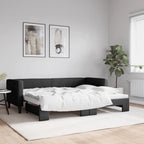 Sofá cama nido con colchón terciopelo verde oscuro 90x200 cm