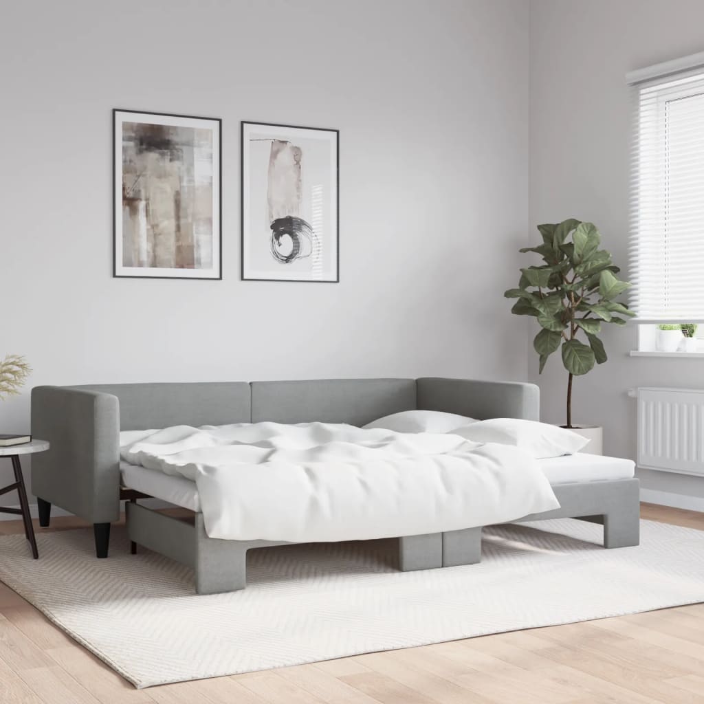 Sofá cama nido con colchón terciopelo verde oscuro 90x200 cm
