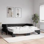 Sofá cama nido con colchón terciopelo verde oscuro 90x200 cm