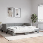 Sofá cama nido con colchón terciopelo verde oscuro 90x200 cm