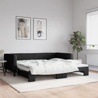 Sofá cama nido con colchón terciopelo verde oscuro 90x200 cm