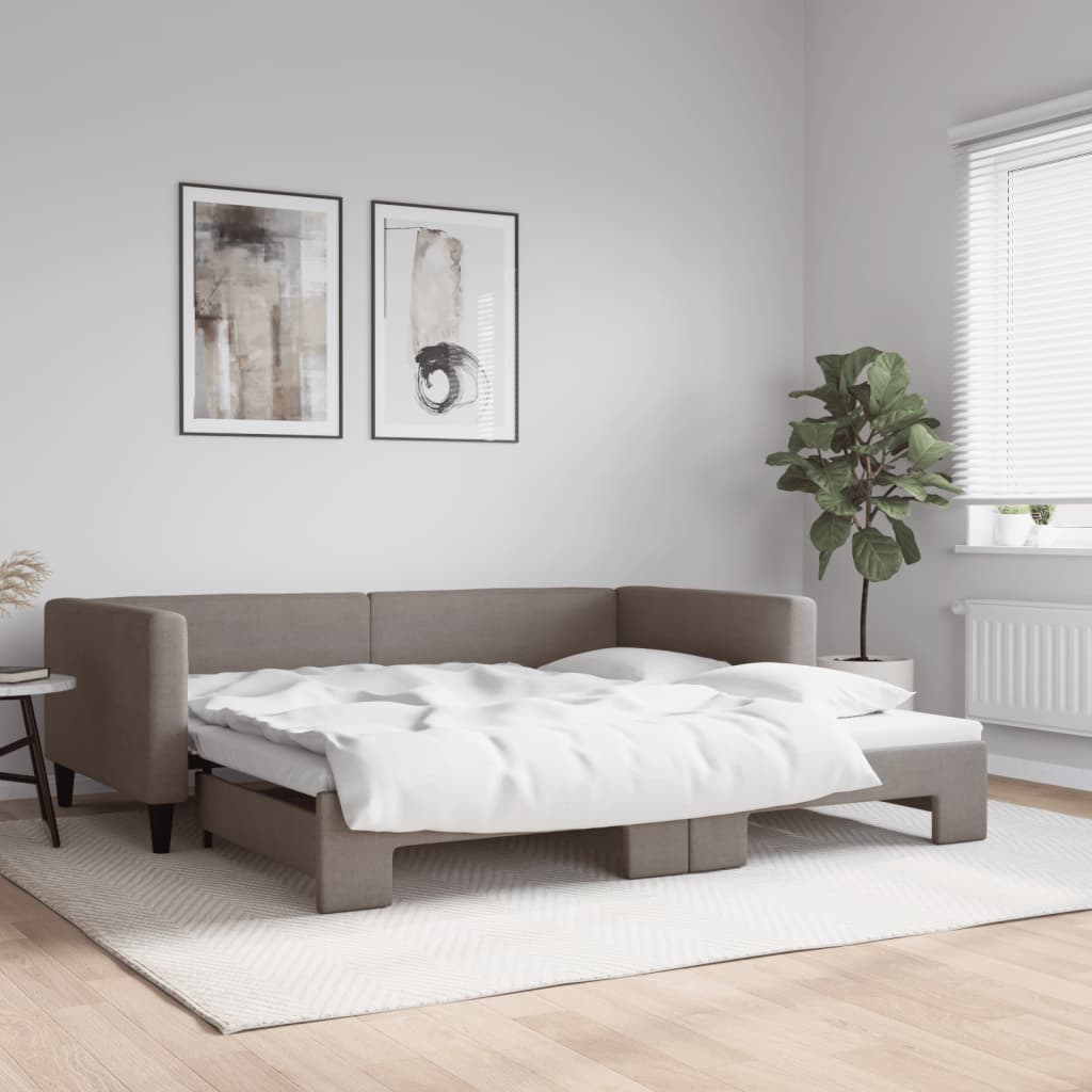 Sofá cama nido con colchón terciopelo verde oscuro 90x200 cm