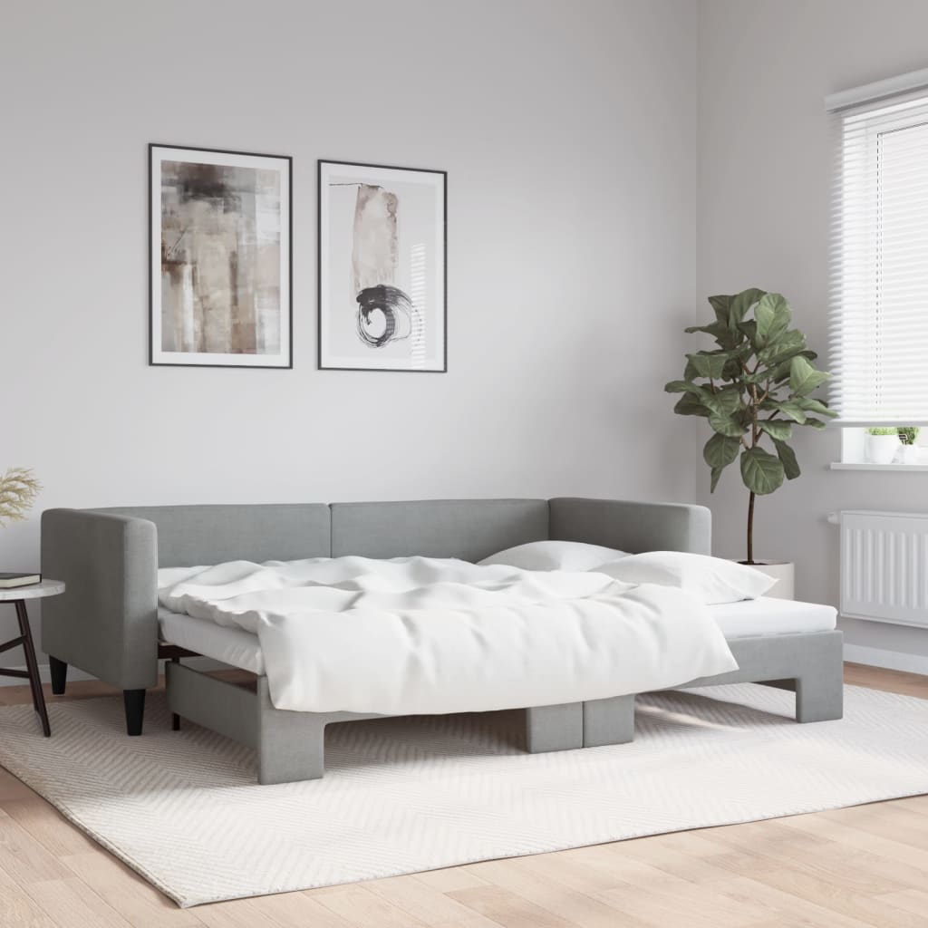 Sofá cama nido con colchón terciopelo verde oscuro 90x200 cm