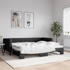 Sofá cama nido con colchón terciopelo verde oscuro 90x200 cm