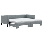 Sofá cama nido con colchón tela gris claro 90x200 cm