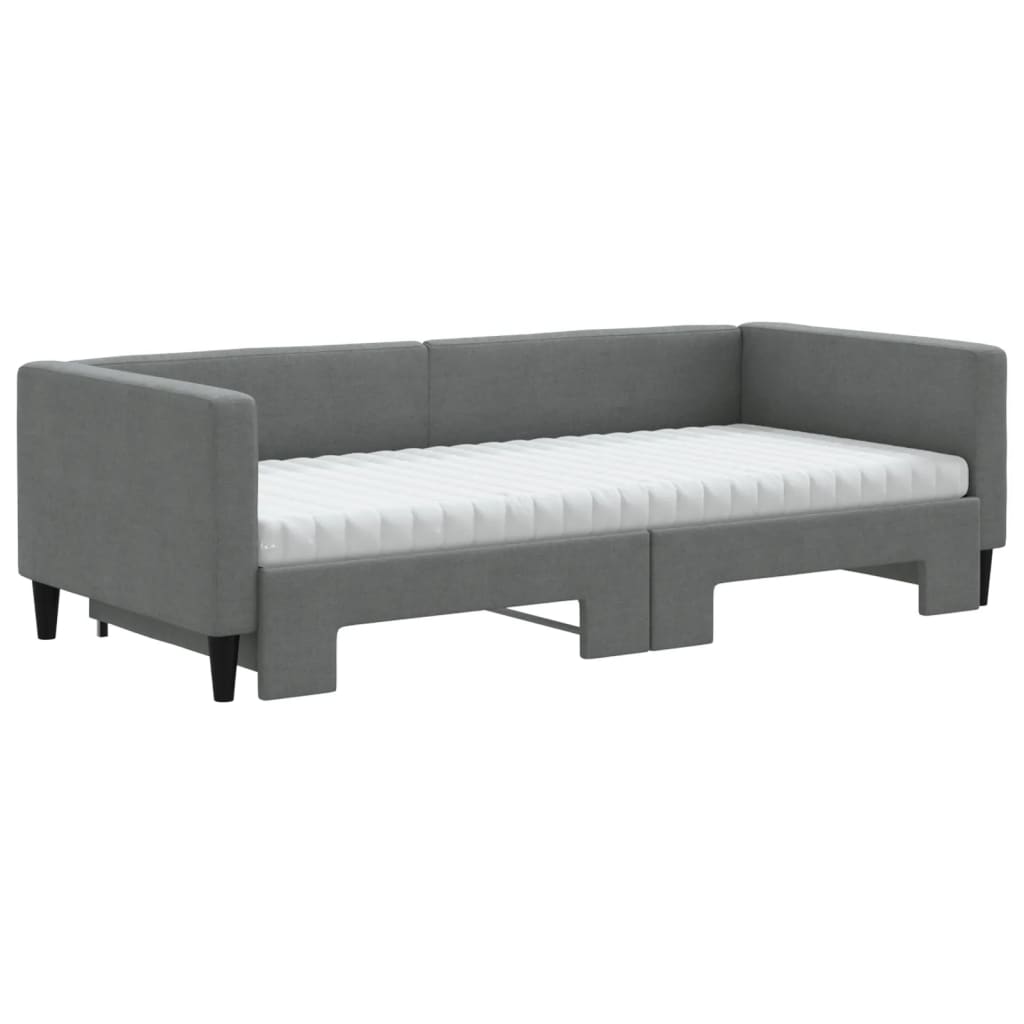 Sofá cama nido con colchón tela gris oscuro 90x200 cm