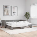 Sofá cama nido con colchón tela gris oscuro 90x200 cm