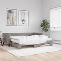 Sofá cama nido con colchón tela gris taupe 90x200 cm