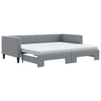 Sofá cama nido con colchón tela gris claro 90x190 cm